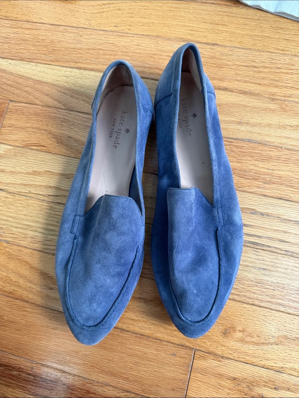Women's Blue Suede Loafers - Classic Slip-On Dress Shoes